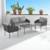 4-Piece Outdoor Patio Furniture Set With Rope Woven Chairs, Loveseat, Plastic-Wood Coffee Table, Water-Repellent Cushions & Rust-Resistant Frame -VIDAXL Sale Store GUEST 81ab25e0 5e35 4291 b5bc 5f529f31670c