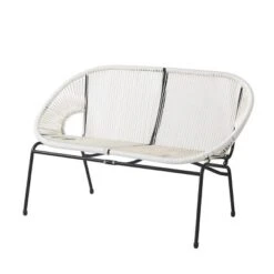 Outdoor PE Rattan Loveseat With Metal Frame,Patio Basket Loveseat With Hammock Weave,Wicker Loveseat For Garden Or Backyard-Cuddlewood -VIDAXL Sale Store GUEST 8204fd75 20ea 4046 8a0b 347d466f8335