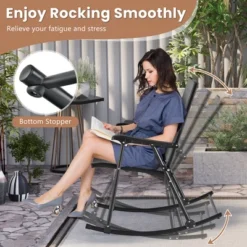 Costway 2pcs Patio Folding Rocking Chair Heavy-Duty Metal Frame Rockers Outdoor -VIDAXL Sale Store GUEST 82c3e2f2 fb14 4799 9421 d24c9ba2aae3