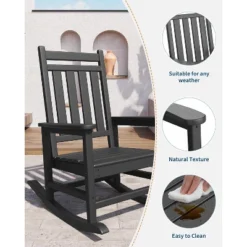 Nasitip HDPE Rocking Chair Outdoor - All-Weather Adirondack Porch Rocker, 380LB Capacity -VIDAXL Sale Store GUEST 84032e66 0516 4f63 be30 a95fc67189ac