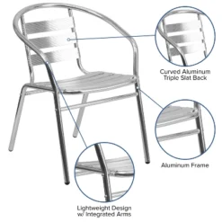 Emma And Oliver Aluminum Indoor-Outdoor Stack Chair With Triple Slat Back And Arms 10 Emma And Oliver Aluminum Indoor-Outdoor Stack Chair With Triple Slat Back And Arms -VIDAXL Sale Store GUEST 84d5657e 0979 4679 a909 472a3287ac8a