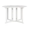Outdoor Drop Leaf Round Dining Table - Whitewash - CorLiving -VIDAXL Sale Store GUEST 850ebe4c dce7 4ca7 9b68 973f17d09043
