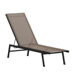 Emma And Oliver Textilene Adjustable 5 Position Patio Chaise Lounge And Metal Frame -VIDAXL Sale Store GUEST 86b97edd 891d 4129 924b 8a370e2111b4