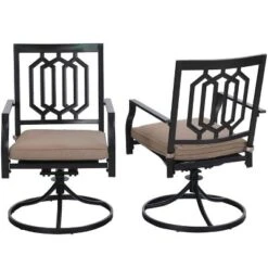 3pc Wrought Iron Patio Dining Set With Square Table With Umbrella Hole & Swivel Chairs - Captiva Designs 12 3pc Wrought Iron Patio Dining Set With Square Table With Umbrella Hole & Swivel Chairs - Captiva Designs -VIDAXL Sale Store GUEST 86bc6053 5d98 4435 88f6 69c5517e089c