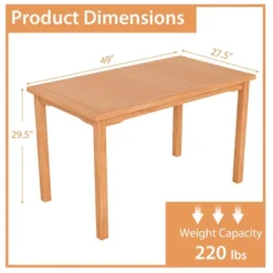 Costway Patio Rectangle Dining Table Teak Wood Spacious Slatted Tabletop Outdoor Up To 6 -VIDAXL Sale Store GUEST 86c0b94f aaa8 4ef3 aeae 7fc04cbb01eb