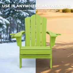 HYLEORY HDPE Folding Adirondack Chair With 2 Cup Holder - Composite Adirondack Chair -VIDAXL Sale Store GUEST 8881b123 6734 4282 a616 bc9a6bebb82a