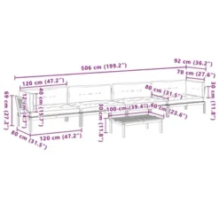VidaXL Patio Pallet Sofa Set - Acacia Wood, 5-Piece With Cushions, Modular Design For Garden/Patio -VIDAXL Sale Store GUEST 88a28545 6c79 4d51 ba60 4c6c71ad436c