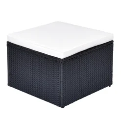 6pc Wicker Patio Conversation Set With Sofa, Arm Chairs, Ottomans & Coffee Table - Black/Beige - GODEER 23 6pc Wicker Patio Conversation Set With Sofa, Arm Chairs, Ottomans & Coffee Table - Black/Beige - GODEER -VIDAXL Sale Store GUEST 88abb2d1 3c35 4bf5 b4f2 2b0db1f92dc5