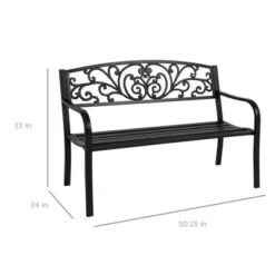 Best Choice Products Outdoor Steel Bench Garden Patio Porch Furniture W/ Floral Design Backrest, Slatted Seat -VIDAXL Sale Store GUEST 88b4beec 3cfc 4332 bf91 e291517346b2
