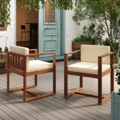DSVIMOY 2 Pieces Outdoor Dining Chairs Set With Arm, Dining Chair For Patio, Beige, 23"*24.75"*31.5" -VIDAXL Sale Store GUEST 89076878 bc01 4ffb 8775 95f9ee99f409