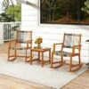 Tangkula 3 Pieces Rocking Bistro Set PE Rattan Front Porch Chairs W/ Coffee Table -VIDAXL Sale Store GUEST 89934dff e5e8 4d9a b2a7 38e4410d44e4