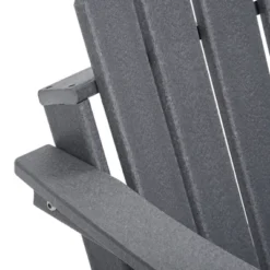 Outsunny 3 Piece Adirondack Chair Set Of 2, HDPE Folding Fire Pit Chairs And Patio Table, Outdoor Furniture With Slatted Seat, Dark Gray -VIDAXL Sale Store GUEST 89c6b222 0449 4fba a7d3 ea10855ea00c