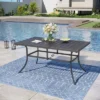 Captiva Designs 8pc Patio Dining Slat-top Rectangle Table & Stackable Steel Chairs & 13ft Large Umbrella -VIDAXL Sale Store GUEST 89df4c1b 47fd 4c35 8908 40783f4ff3ad
