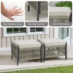 Buenhomino 5-Piece Patio Set – Sofa, 2 Swivel Chairs & 2 Ottomans, UV-Resistant Resin Wicker With Powder-Coated Steel Frame 25 Buenhomino 5-Piece Patio Set – Sofa, 2 Swivel Chairs & 2 Ottomans, UV-Resistant Resin Wicker With Powder-Coated Steel Frame -VIDAXL Sale Store GUEST 8a10d741 175d 4037 a8f1 75a00e046747