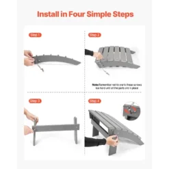 VEVOR Adirondack Ottoman, 16.9L X 18.9W X 13H Inch HDPE Plastic Folding Adirondack Ottoman, Weather-Resistant Foot Rest For Adirondack Chair, Gray -VIDAXL Sale Store GUEST 8ac46636 8401 41bf b235 d8ece7747ed9