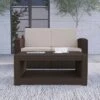 Merrick Lane Outdoor Furniture Coffee Table Chocolate Brown Faux Rattan Wicker Pattern All-Weather Patio Coffee Table With Shelving -VIDAXL Sale Store GUEST 8acfc386 3cb4 4c73 b6eb a55ce598a749