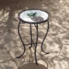 Teal Island Designs Modern Black Round Outdoor Accent Side Table 14" Wide Black Beige Mosaic For Front Porch Patio House Balcony Deck Shed -VIDAXL Sale Store GUEST 8af923f5 e6ae 489f 8e91 890969b0e119