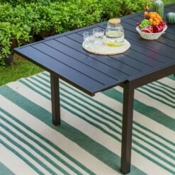 Captiva Designs 7pc Steel Outdoor Patio Dining Set With Extendable Table & Wicker Rattan Chairs With Cushions -VIDAXL Sale Store GUEST 8bf2d57a a6e4 4e04 8baf 0c2d45e913b9 1