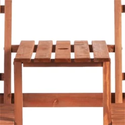 SKRAN Patio Bench, Garden Bench With Middle Table And Umbrella Hole, Wooden Outdoor Bench For Patio, Porch, Poolside, Balcony, Orange -VIDAXL Sale Store GUEST 8c5c7eb0 3912 4678 8f40 0f86858c1e79