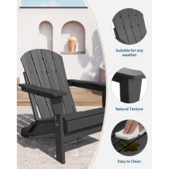 GustoWave Folding Adirondack Chair, HDPE All-Weather Adirondack Chair, Foldable Chair, Weatherproof Adirondack Chairs For Outside -VIDAXL Sale Store GUEST 8d6b524f da45 4917 9b2c 8649302f2409