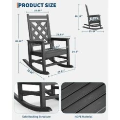 Outdoor Adirondack Rocking Chair, All Weather Fire Pit Chair,Outdoor Lounger Rocking Fire Pit Chair For Patio, Garden, Backyard, Lawn Deck -VIDAXL Sale Store GUEST 8d7000fd bffb 4953 b275 ab6fdbde109c