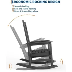 Outdoor Adirondack Rocking Chair, All Weather Fire Pit Chair,Outdoor Lounger Rocking Fire Pit Chair For Patio, Garden, Backyard, Lawn Deck -VIDAXL Sale Store GUEST 8dfd0e3d f956 4ffc bec8 67a3566d7ce3