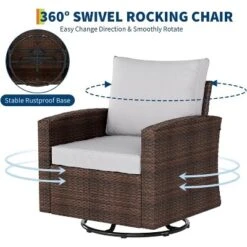 3-Piece Outdoor Wicker Bistro Set With Swivel Chairs - Modern Rattan Patio Furniture With Thick Cushions & Side Table -VIDAXL Sale Store GUEST 8e4798c6 e4fe 4796 9e5c 78ce19ded075