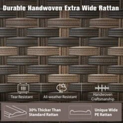 EAGLE PEAK Harbor Haven Hand-Woven Wicker Patio Chair With All Weather Resistant Deep Seat & Wide Rattan, Patio Furniture Chairs 13 EAGLE PEAK Harbor Haven Hand-Woven Wicker Patio Chair With All Weather Resistant Deep Seat & Wide Rattan, Patio Furniture Chairs -VIDAXL Sale Store GUEST 8e6b6091 1cb5 4200 adab 31328129d8f0