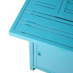 32" Square Aluminum 37000 BTUs Propane Fire Table With 2 Covers - Blue - Oakland Living -VIDAXL Sale Store GUEST 8e895402 991a 4aad 9221 f7fb603f5963