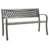 VidaXL Outdoor Patio Bench Garden Park Steel Bench - Gray 49.2" Diamond