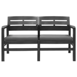 VidaXL 2-Seater Patio Bench With Weather-Resistant Plastic And Cushions, Lightweight And Easy To Assemble, Stylish Anthracite Finish -VIDAXL Sale Store GUEST 8f654162 4b7e 4cae 804b 354b03efca7b