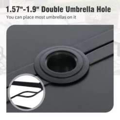 Captiva Designs 8pc Patio Dining Slat-top Rectangle Table & Stackable Steel Chairs & 13ft Large Umbrella 18 Captiva Designs 8pc Patio Dining Slat-top Rectangle Table & Stackable Steel Chairs & 13ft Large Umbrella -VIDAXL Sale Store GUEST 8fec686b 4128 4c49 b187 446691dfa628