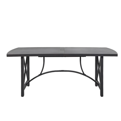 COWLOWN Aluminum Double Panel Outdoor Dining Table For 8, Painted Finish Rectangular Patio Table For Garden, Deck, Or Backyard 3 COWLOWN Aluminum Double Panel Outdoor Dining Table For 8, Painted Finish Rectangular Patio Table For Garden, Deck, Or Backyard - Image 3