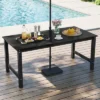 Tangkula HDPE Outdoor Dining Table For 6 Person 67" Patio Table W/ Wood-Like Tabletop -VIDAXL Sale Store GUEST 90beec43 b3e6 4c7f 8884 62f238e6b3ca
