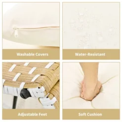 Round Outdoor Patio Sectional Sofa Set Rattan Daybed Two-Tone Weave Sunbed With Retractable Canopy, 4A -ModernLuxe -VIDAXL Sale Store GUEST 90fe0846 4c63 459a 912f 96e8e4330703