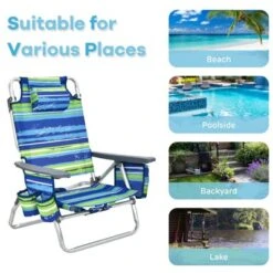 Gymax Beach Chair Set Portable Camping Chairs With 5 Adjustable Positions 3 Pieces Folding Beach Chair And Table Set No Assembly Required -VIDAXL Sale Store GUEST 91157dfe d253 4bf5 b32f b04cef705382