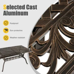 Costway 59'' Outdoor Dining Table All-Weather Cast Aluminum Umbrella Hole 6 Person Bronze -VIDAXL Sale Store GUEST 911ea8e6 9b07 4470 a085 b80128faa8d2