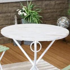 Sunnydaze Decor Sunnydaze Indoor/Outdoor French Country Chestnut Wood Folding Round Bistro Table - 28"- White -VIDAXL Sale Store GUEST 9206b9c6 66dc 4875 a160 d9c585874652