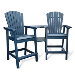 Outdoor Recycled Poly Adirondack Barstools With Connecting Tray, Patio High Adirondack Chairs -VIDAXL Sale Store GUEST 9283bdae 6034 4bfc a7ee ee1f5bed8e3d