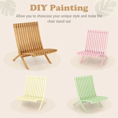 Tangkula Folding Patio Chair Teak Wood Outdoor Lounge Chair W/ Slatted Seat & Backrest 7 Tangkula Folding Patio Chair Teak Wood Outdoor Lounge Chair W/ Slatted Seat & Backrest - Image 7