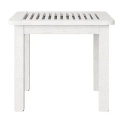 Outdoor Side Table - Whitewash - CorLiving