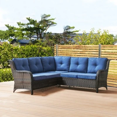 Buenhomino 6-Seater Outdoor Sectional Sofa L Shaped Couch Patio Conversation Furniture Set, Wicker Patio Sectional Sofa For Deck Backyard Sunroom 4 Buenhomino 6-Seater Outdoor Sectional Sofa L Shaped Couch Patio Conversation Furniture Set, Wicker Patio Sectional Sofa For Deck Backyard Sunroom - Image 4