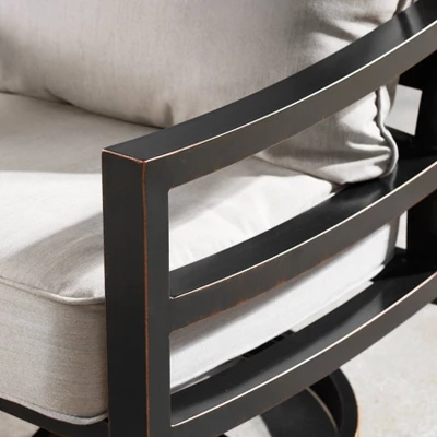 Oakland Living 2pk Deep Seating Swivel Rocking Aluminum Outdoor Patio Club Chairs Gold 4 Oakland Living 2pk Deep Seating Swivel Rocking Aluminum Outdoor Patio Club Chairs Gold - Image 4