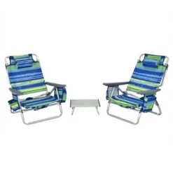 Gymax Beach Chair Set Portable Camping Chairs With 5 Adjustable Positions 3 Pieces Folding Beach Chair And Table Set No Assembly Required -VIDAXL Sale Store GUEST 94925c68 5eb0 4700 b802 cdba1a39d7a7