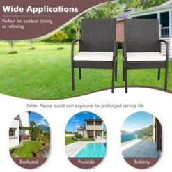 Costway 5PCS Patio Dining Set Cushion Armchairs Acacia Wood Table With Umbrella Hole -VIDAXL Sale Store GUEST 9623bdc4 1f79 41e5 99ac 7490bb124857