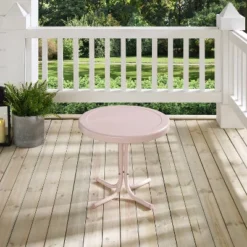 Crosley Griffith Outdoor Side Table Pastel Pink Gloss -VIDAXL Sale Store GUEST 96908f58 8b7a 41d1 b6d3 e53a26bd33de