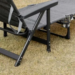 Outsunny Outdoor Folding Chaise Lounge Chair, Mesh Fabric Pool Chair With Adjustable Backrest, Pillow And Cup Holder For Poolside, Deck, Gray -VIDAXL Sale Store GUEST 96d82140 695b 4b80 aaef 6aa08720ba37