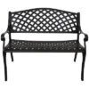 Sunnydaze Decor Sunnydaze 2-Person Checkered Design Cast Aluminum Outdoor Patio Bench, Black 20 Sunnydaze Decor Sunnydaze 2-Person Checkered Design Cast Aluminum Outdoor Patio Bench, Black -VIDAXL Sale Store GUEST 984b7773 6891 4fe2 b84a fe6ece2eb960