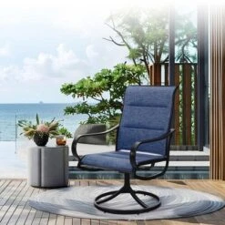Captiva Designs 8pc Patio Dining Set With Rectangular Steel Table & Padded Sling Swivel Chairs & Market Umbrella -VIDAXL Sale Store GUEST 999e1239 b7a7 4d08 a5bf 367201f64651