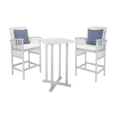 Pate 3pc Bistro Set - Gray/Beige/Navy - Safavieh -VIDAXL Sale Store GUEST 99a87cee e1d4 4022 97f0 71a7ed34e755